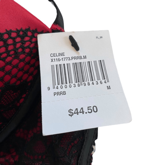 Fredricks of Hollywood Red and Black Lace Bra Medium - Picture 3 of 4